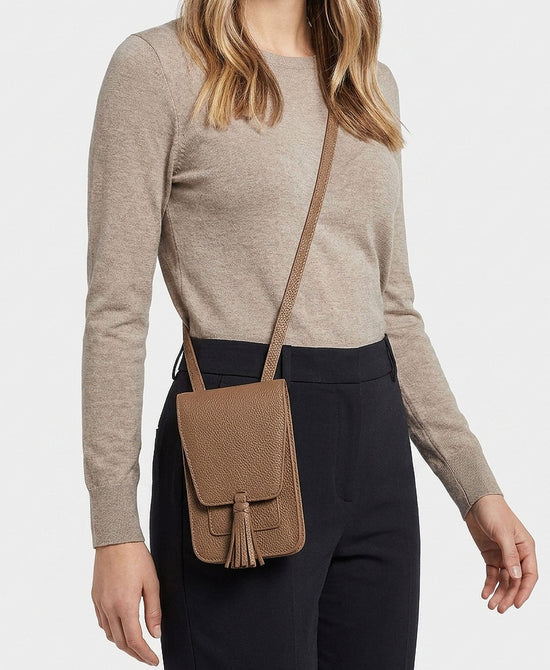 
Cellphone Crossbody Bag w/ Tassel in KHAKI view 2
