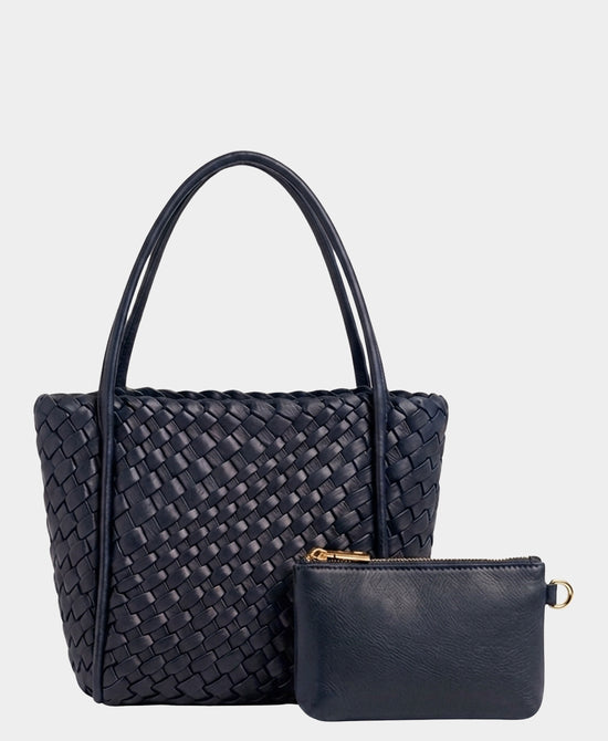 
2in1 Small Woven Crossbody Bag in NAVY view 2
