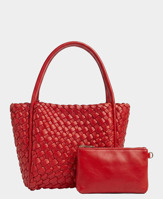 
2in1 Small Woven Crossbody Bag in RED view 2