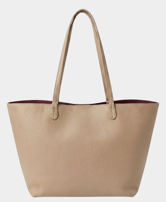 
2in1 Reversible Tote Bag in BURGUNDY/BEIGE view 2
