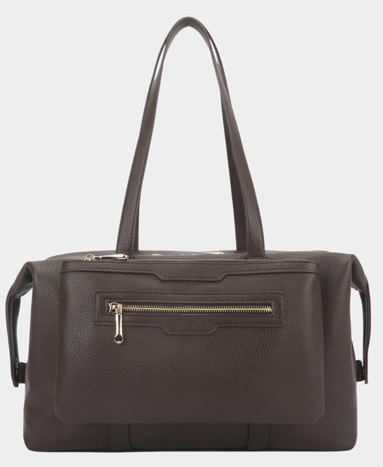 
Faux Leather Tote Bag in COFFEE view 2