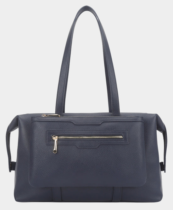 
Faux Leather Tote Bag in NAVY view 2