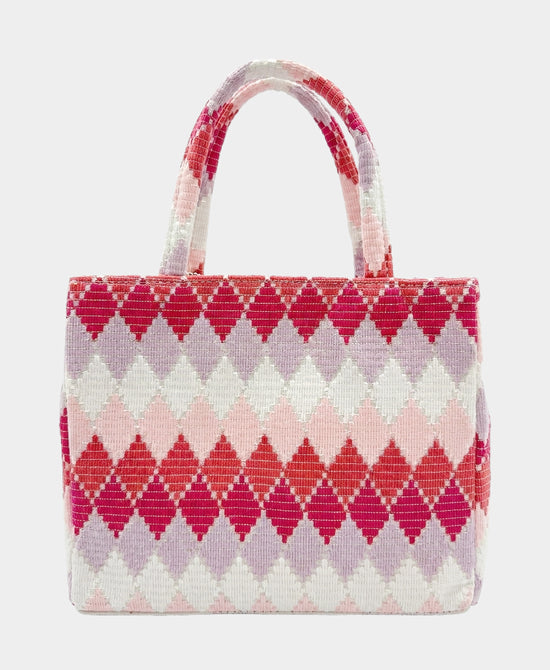 
Geometric Handbag w/ Tassels in PINK MULTI view 2