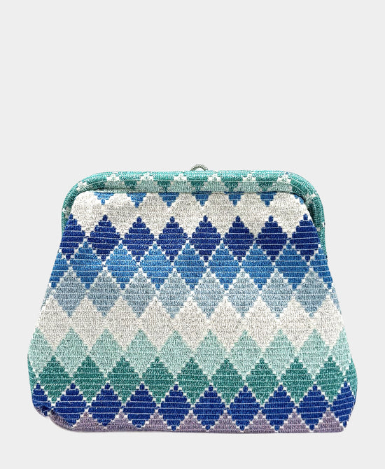 
Chevron Clutch Bag w/ Tassels in BLUE view 2