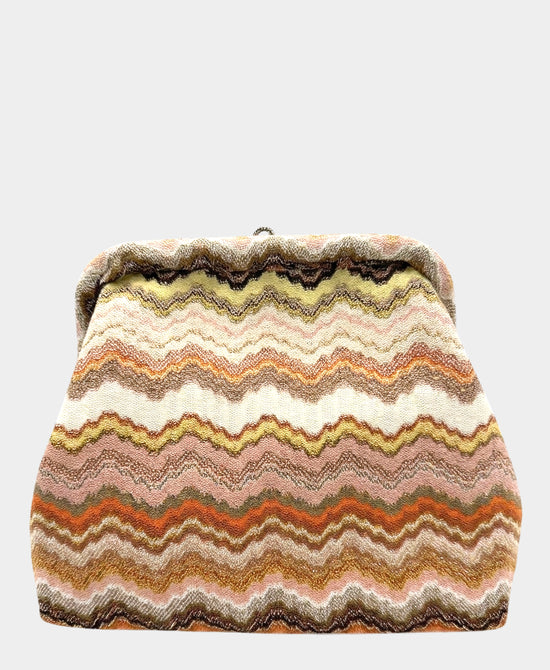 
Chevron Clutch Bag w/ Tassels in ORANGE view 2