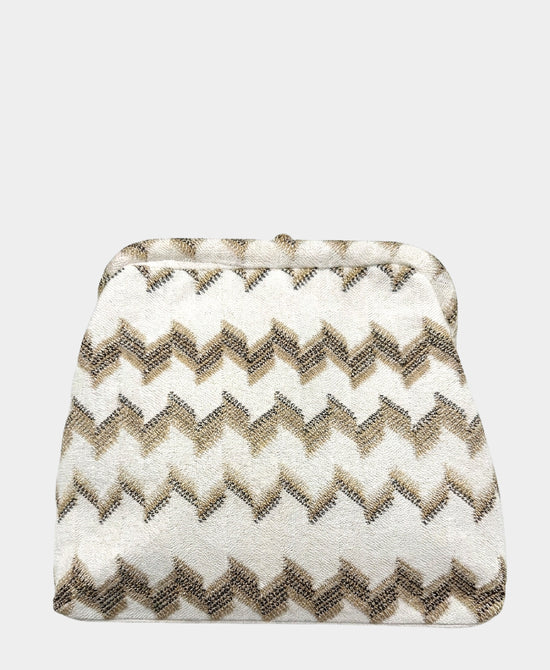 
Chevron Clutch Bag w/ Tassels in WHITE MULTI view 2