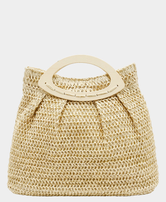 
Straw Crochet Flower Handbag in BEIGE view 2