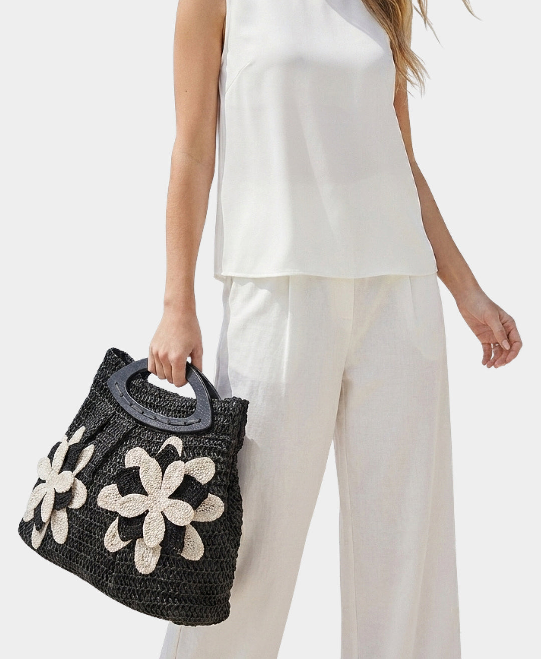 Straw Crochet Flower Handbag – FOX'S - Online