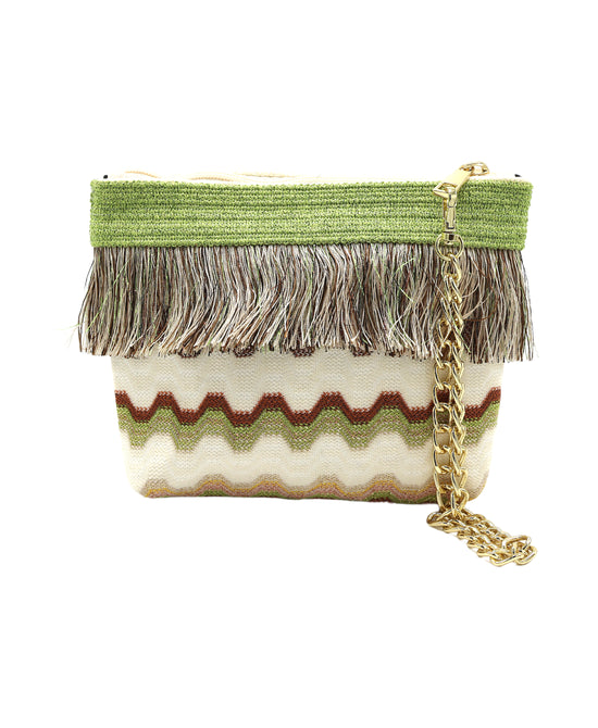 Fabric Fringe Handbag & Wristlet view 1