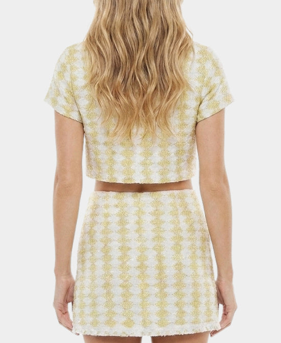 
Crop Print Top in WHITE/GOLD view 2