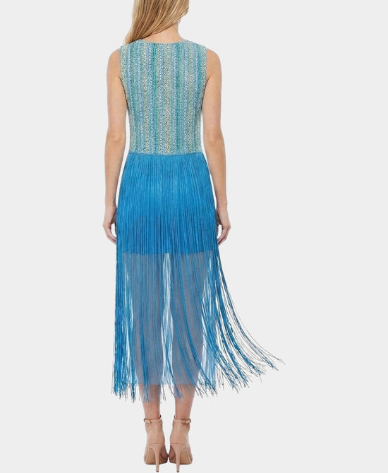 
Stripe Top w/ Fringe in BLUE/GREEN view 2