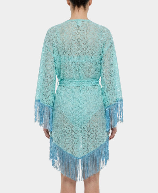 
Swim Cover-Up w/ Fringe in LIGHT BLUE view 2