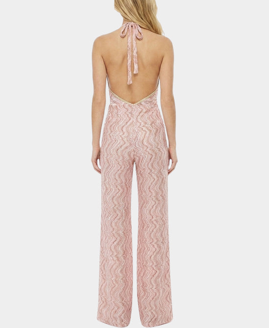 
Printed Jumpsuit w/ Metallic Trim in PINK MULTI view 2