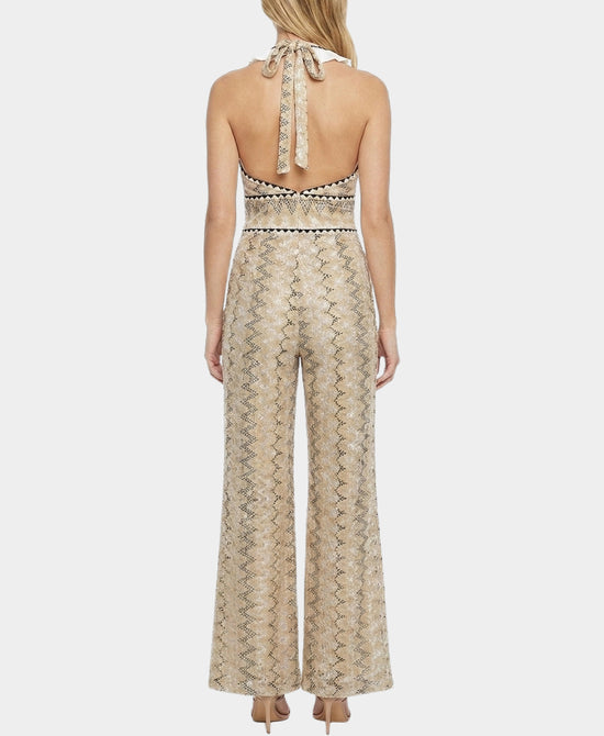 
Printed Jumpsuit w/ Fringe in BEIGE MULTI view 2