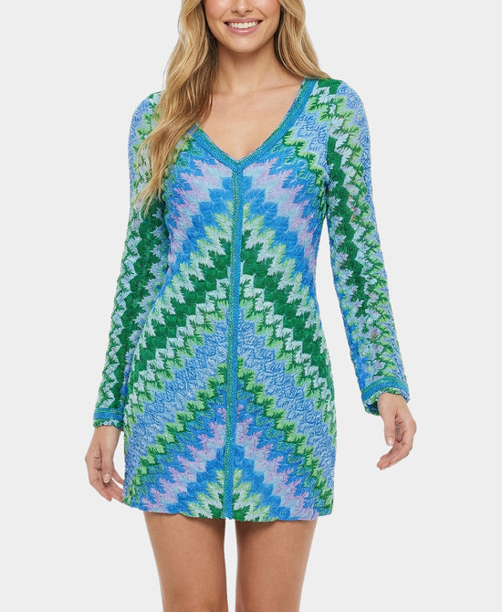 
Printed Dress in BLUE MULTI view 1