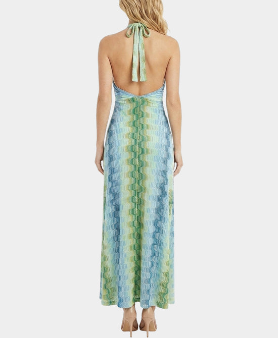 
Printed Halter Maxi Dress in BLUE/GREEN view 2