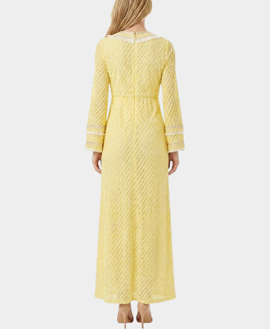 
Printed Maxi Dress w/ Fringe in YELLOW view 2