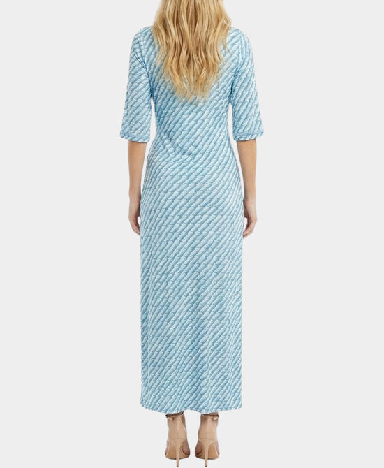 
Printed Wrap Maxi Dress in BLUE/WHITE view 2