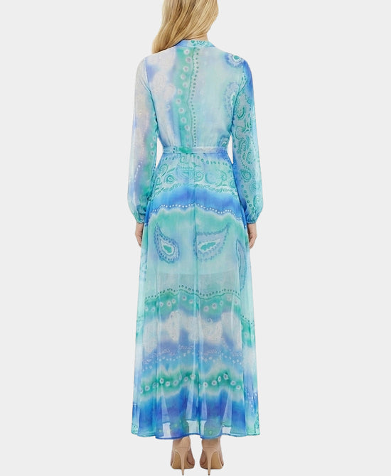 
Printed Maxi Swim Cover-Up in BLUE MULTI view 2