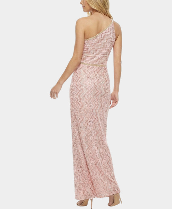 
Printed Maxi Dress w/ Metallic Trim in PINK MULTI view 2
