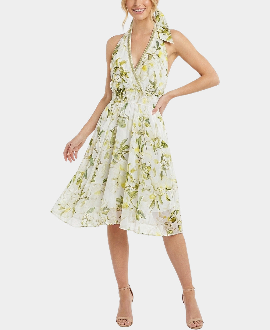 Floral Print Halter Dress FOX'S - Online Floral Print Halter Dress FOX'S - Online