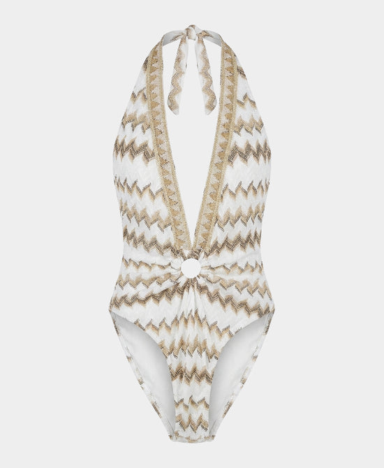 
Printed One-Piece Swimsuit in WHITE MULTI view 2
