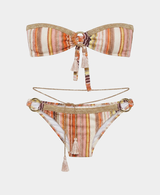
Printed Bandeau Bikini w/ Tassel - 2 Pc Set in MULTI view 2