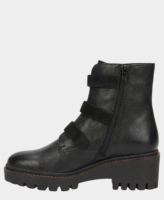 
Leather Triple Button Bootie in BLACK view 2
