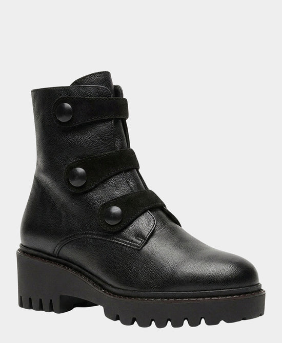 
Leather Triple Button Bootie in BLACK view 1