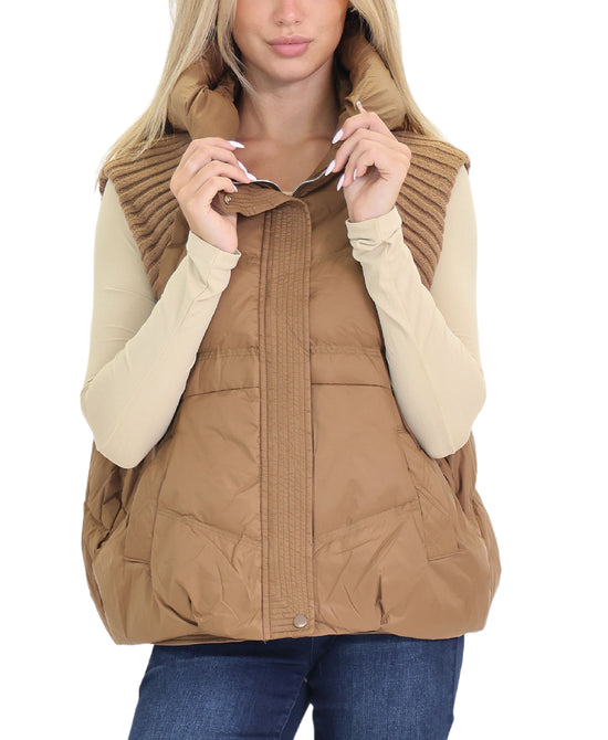 Down Puffer & Knit Combo Vest view 
