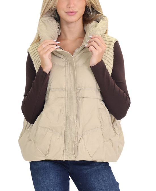 Down Puffer & Knit Combo Vest view 