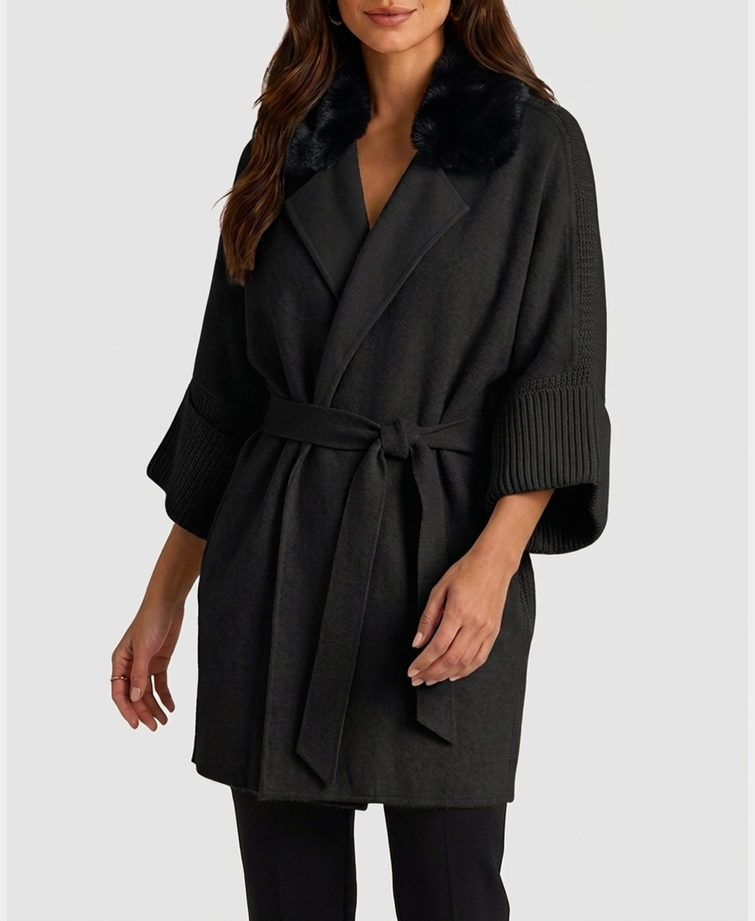 Cashmere Blend Jacket w/ Knit & Mink Trim – FOX'S - Online