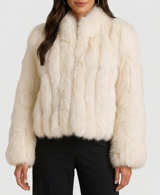 
Fox Fur Jacket in CREAM view 1