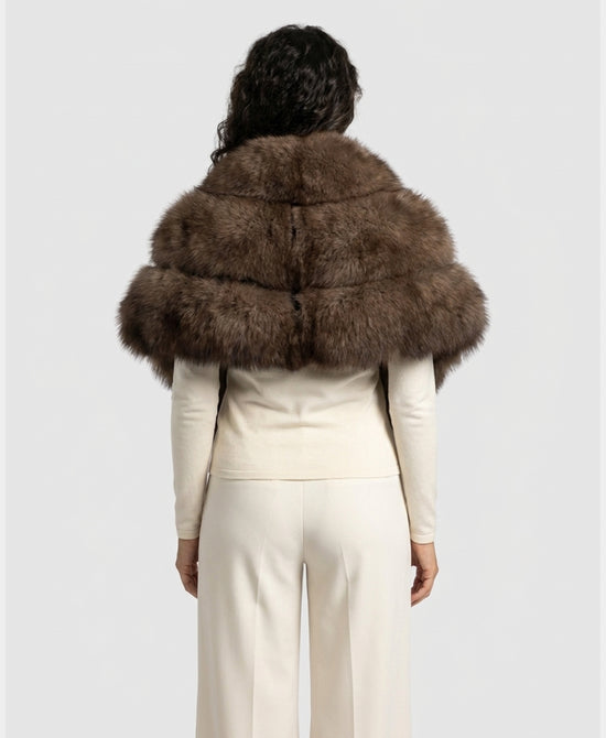 
Fox Fur Shawl in BROWN view 2