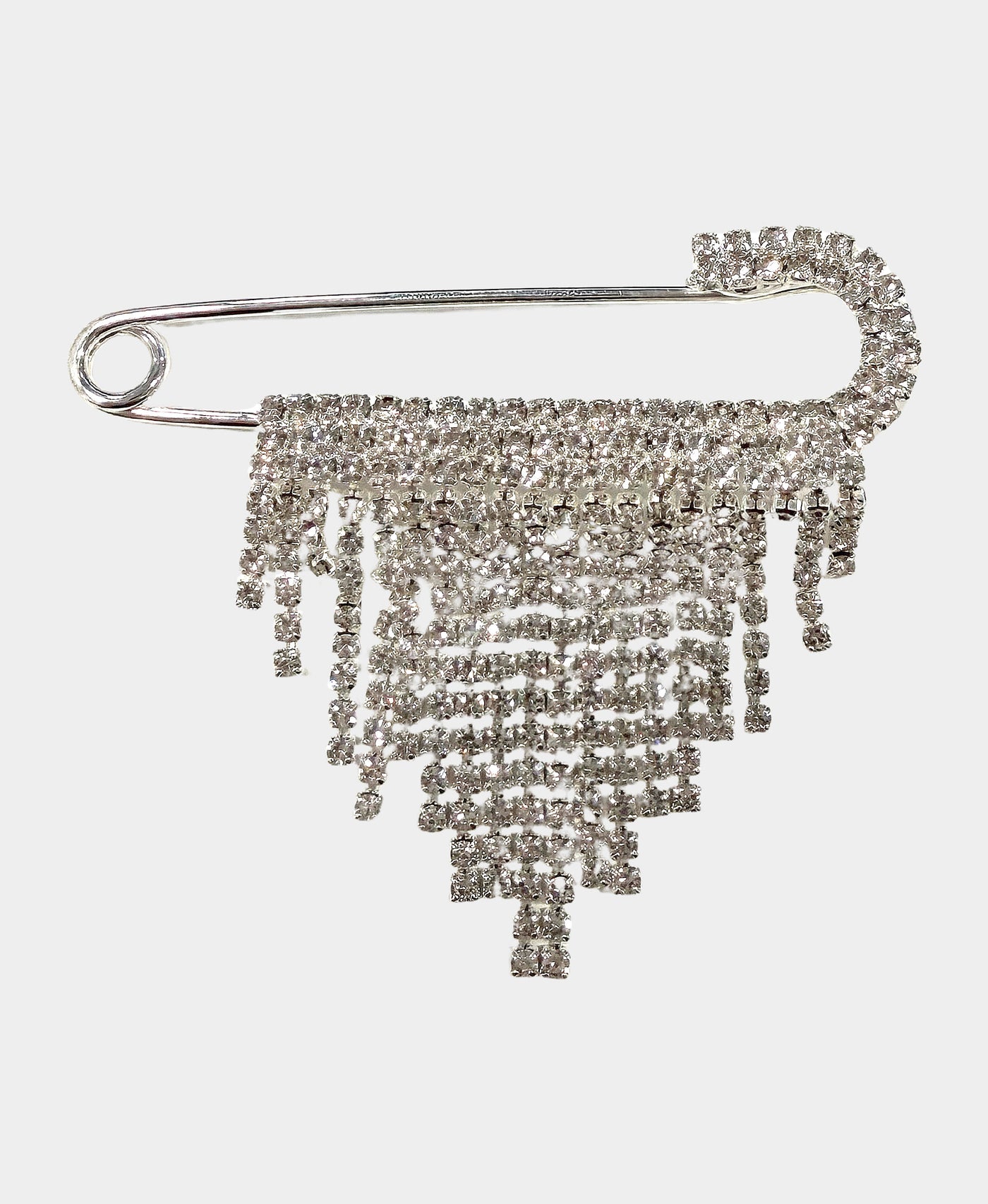 Crystal Fringe Safety Pin Brooch view 1