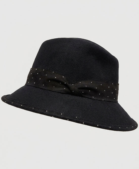 
Wool Fedora w/ Crystal Band in BLACK view 2