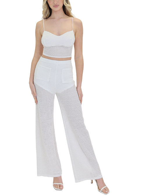 Crochet Top & Pant Set- 2 Pc Set view 