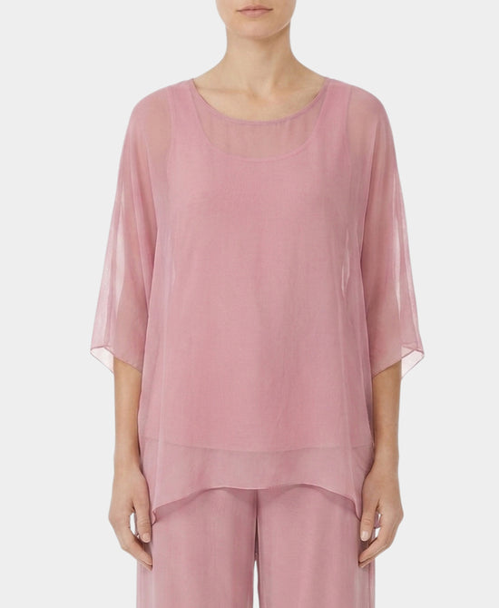 
Silk Dolman Sleeve Top in PINK view 1