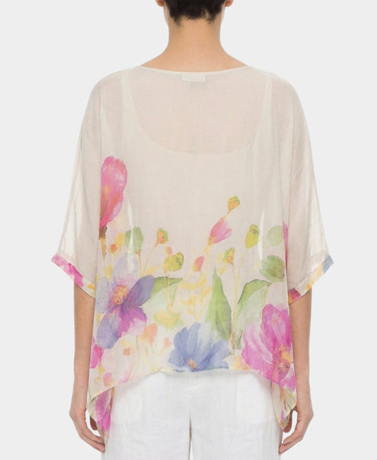 Floral Print Silk Top view 2