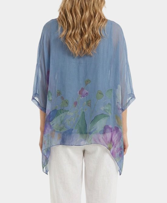 Floral Print Silk Top view 2