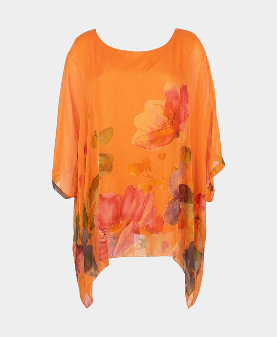 Floral Print Silk Top view 2