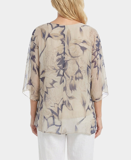 Floral Print Silk Top view 2