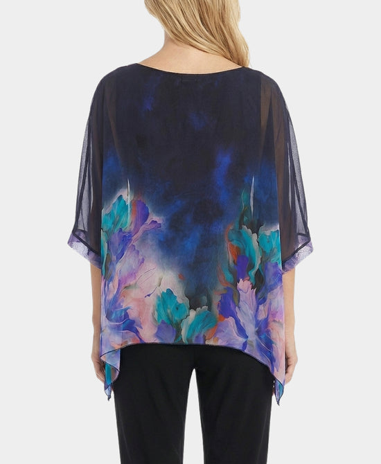 Floral Print Silk Top view 2