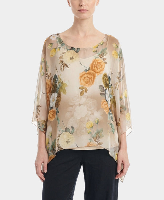 Silk Floral Top view 1