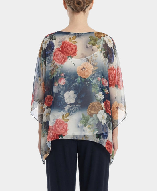 Floral Print Silk Top view 2