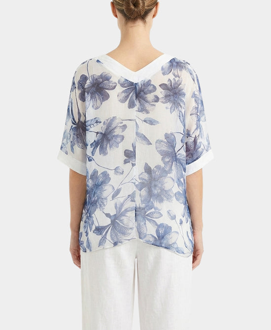 Silk Floral Top view 2