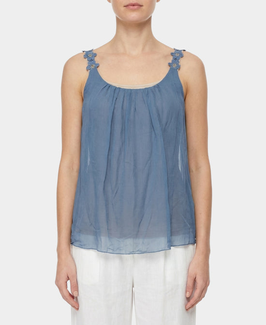 Silk Top w/ Flower Straps view 1