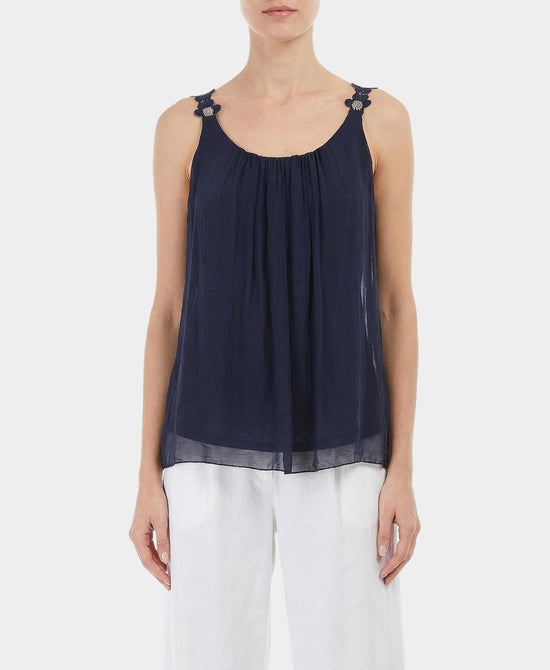 Silk Top w/ Flower Straps view 1