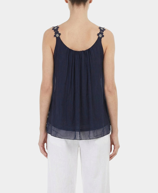 Silk Top w/ Flower Straps view 2