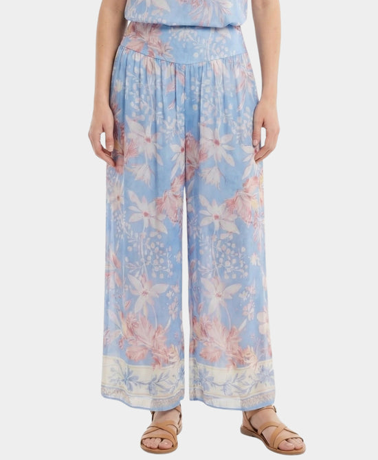 
Floral Silk Pants in BLUE/PINK view 1